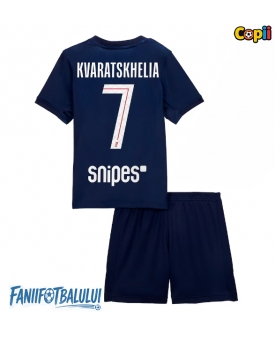 Paris Saint-Germain Khvicha Kvaratskhelia #7 Echipament de Fotbal Replică 2025-26 Copii Acasa (+ Șorturi)